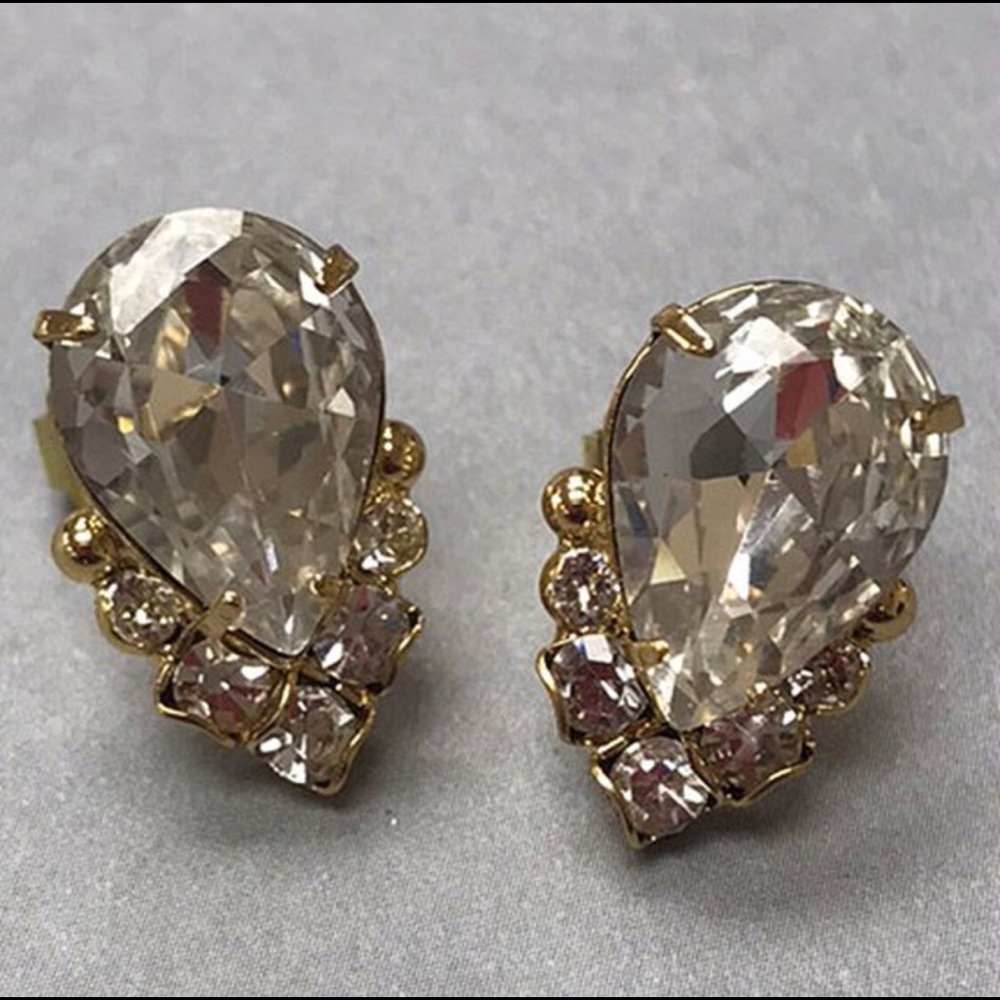 Sorrelli Bright Gold Crystal Pear Cut Earrings,NWT - Picture 4 of 7